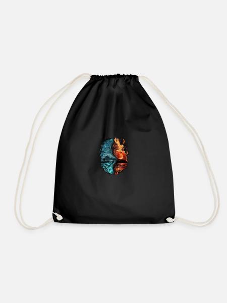 Water vs. Fire - Drawstring Bag - black