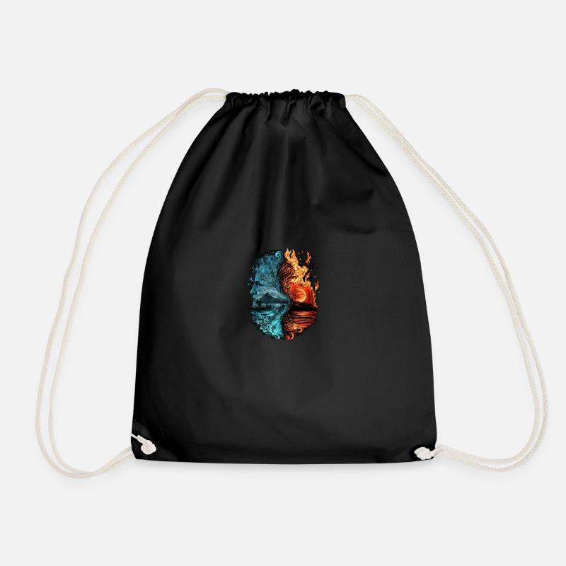 Water vs. Fire - Drawstring Bag - black