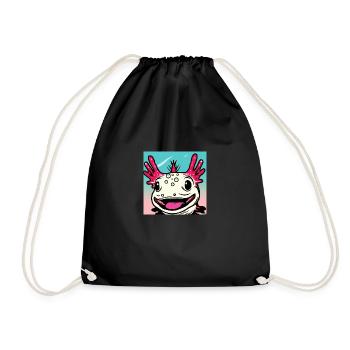 Smiling Axolotl - Drawstring Bag - black - Front
