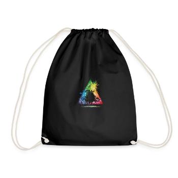 Rainbow Gang Comic Motif Abstract - Drawstring Bag - black - Front