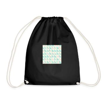 Pattern of triangles in pastel colors - Drawstring Bag - black - Front