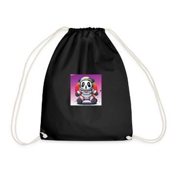 Panda Astronaut - Turnbeutel - Schwarz - Vorne