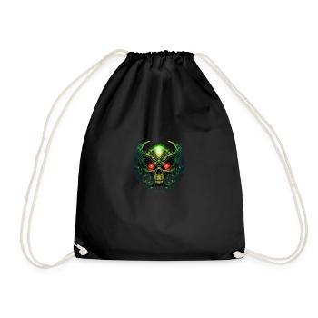 skull alien - Drawstring Bag - black - Front