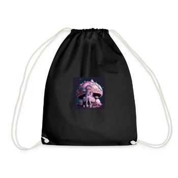 Fille sous champignon - Sac de sport léger - noir - Devant