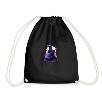 rock raven - Drawstring Bag - black - Front