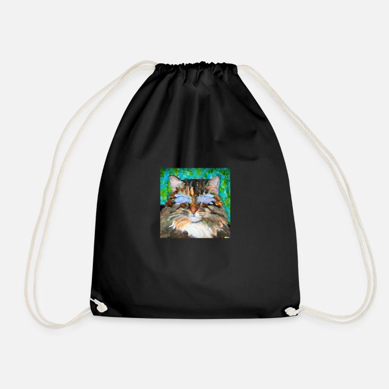 Blind Cat 17 - Turnbeutel - Schwarz