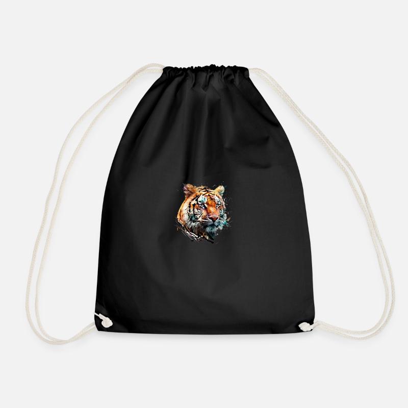 Abstraktes Tiger Design - Turnbeutel - Schwarz