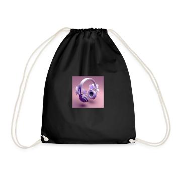 casque audio violet avec des fleurs - Sac de sport léger - noir - Devant