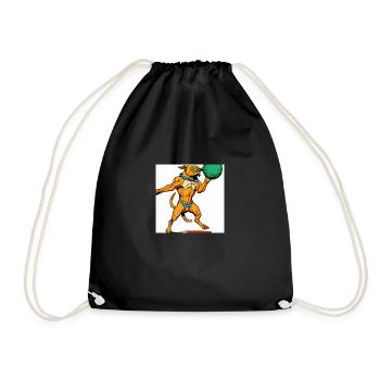 a dog with a ball illustroke 3 - Drawstring Bag - black - Front