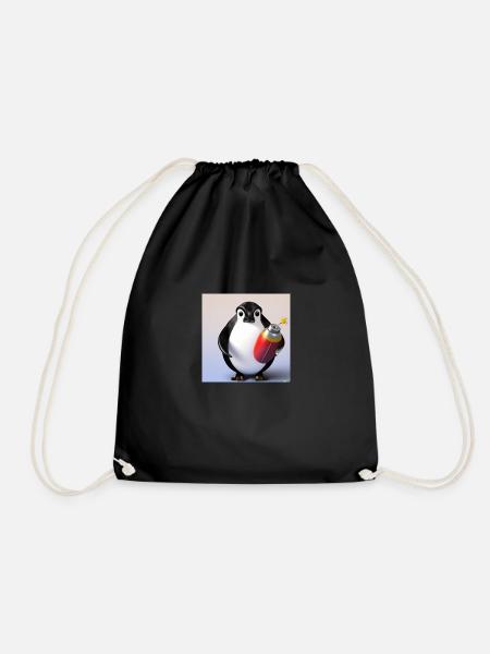 Penguin bomb - Drawstring Bag - black