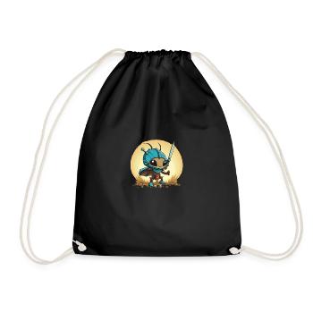 A cute ant warrior - Drawstring Bag - black - Front