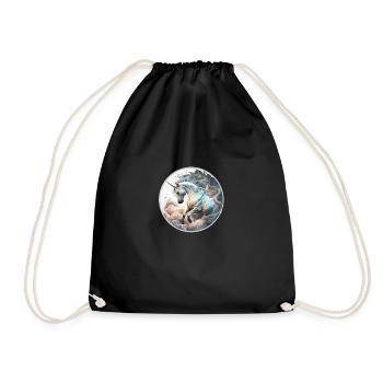 licorne art nouveau - Sac de sport léger - noir - Devant