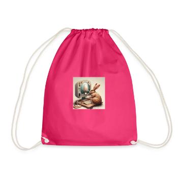 Der Osterhase wird zum Ei-Designer - Turnbeutel - Fuchsia - Vorne