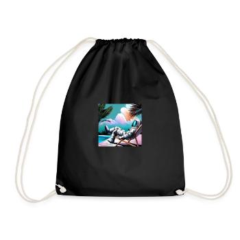 An astronaut in a tropical resort in space - Turnbeutel - Schwarz - Vorne
