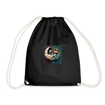 Flowers from the moon to earth, gift, birthday - Drawstring Bag - black - Front
