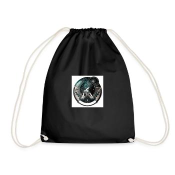 femme face signe verseau - Sac de sport léger - noir - Devant