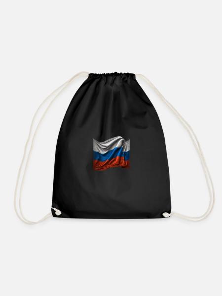Russia Russian flag - Drawstring Bag - black