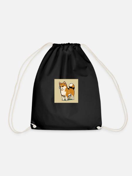 Shiba Inu Anime Style - Turnbeutel - Schwarz