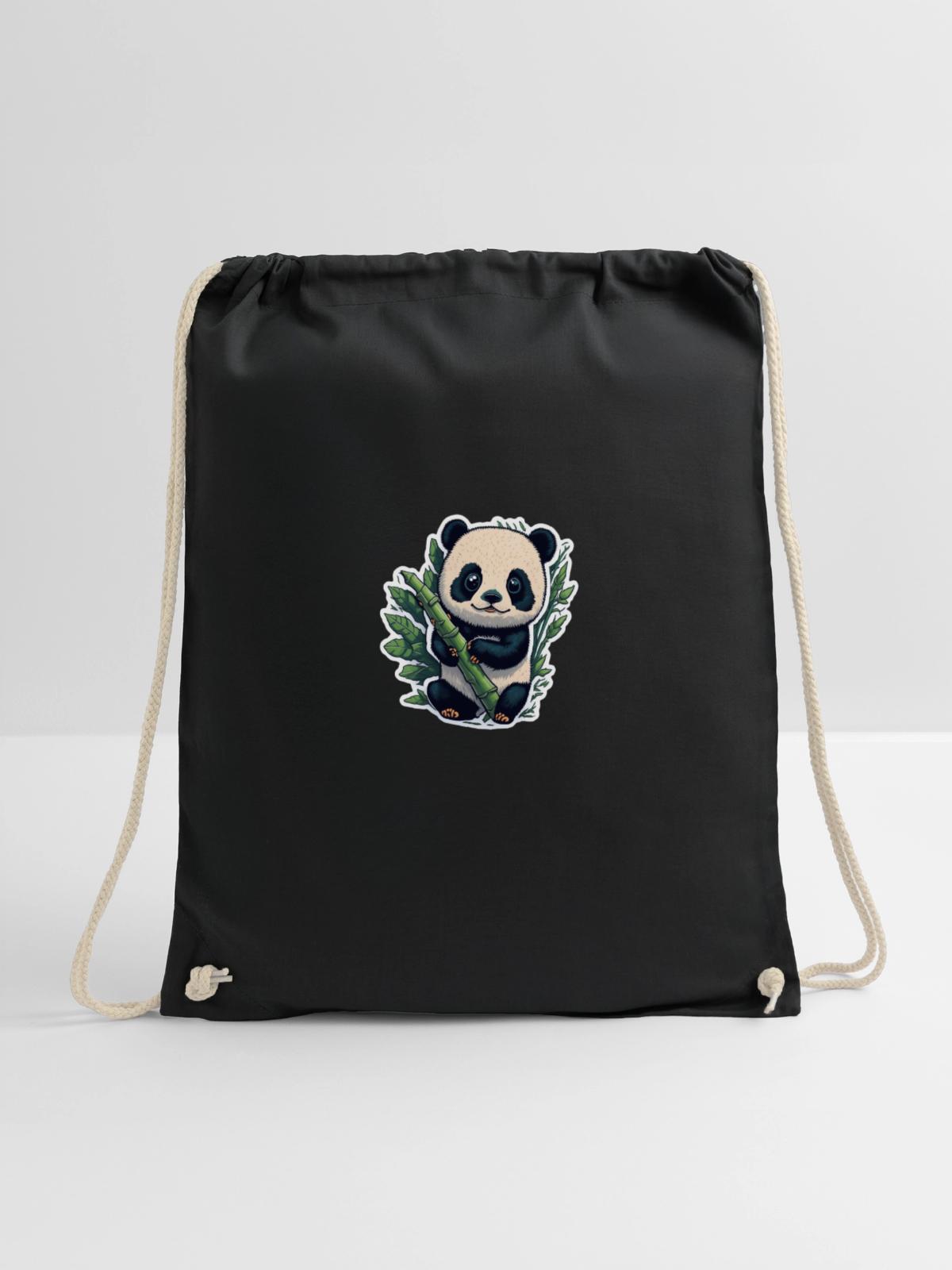 Cute Panda with Bamboo - Turnbeutel - Schwarz - Vorne