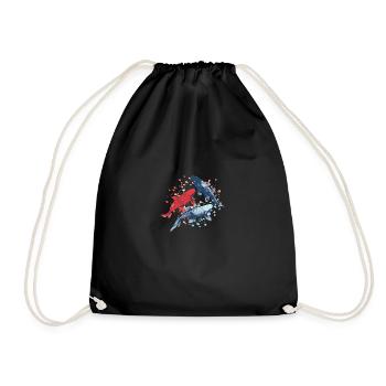 Baignade colorée de poissons Koi - Sac de sport léger - noir - Devant