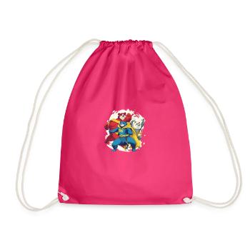 Animaux super-héros en action - Sac de sport léger - fuchsia - Devant