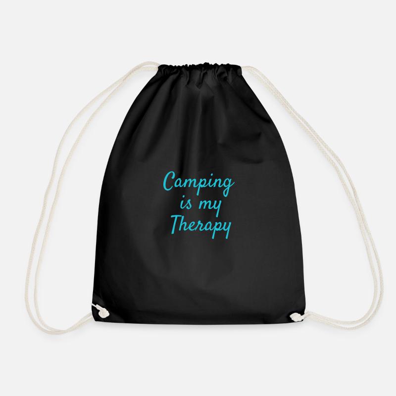 Camping is my Therapy 9 - Turnbeutel - Schwarz