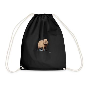 Capybara - Cute, cuddly animal - Drawstring Bag - black - Front