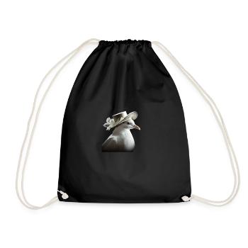 An elegant White Dove - Drawstring Bag - black - Front