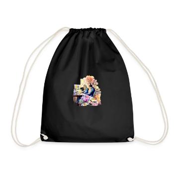 working togeder - Drawstring Bag - black - Front