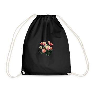 Tulip flowers - Realism - Drawstring Bag - black - Front