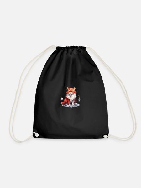 Geburtsstein-Katze Jänner - Turnbeutel - Schwarz