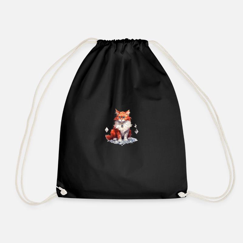 Geburtsstein-Katze Jänner - Turnbeutel - Schwarz