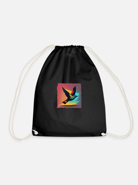 Clean flight - Drawstring Bag - black