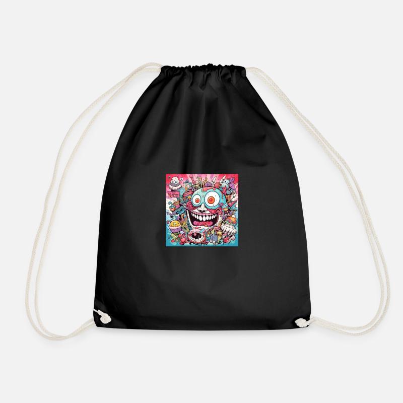 Monster-Design - Turnbeutel - Schwarz