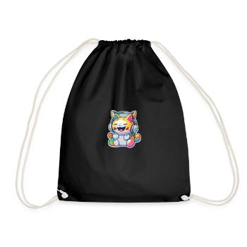 Rainbow Cat - Turnbeutel - Schwarz - Vorne