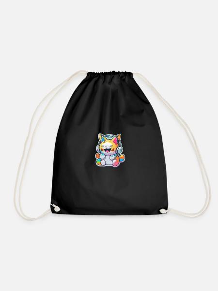Rainbow Cat - Turnbeutel - Schwarz
