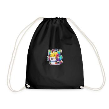 Rainbow Cat - Turnbeutel - Schwarz - Vorne