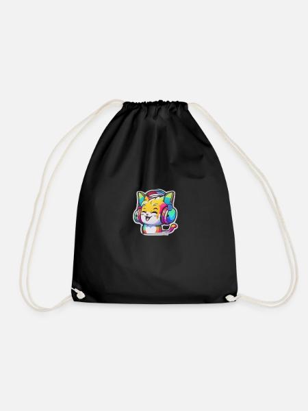 Rainbow Cat - Turnbeutel - Schwarz