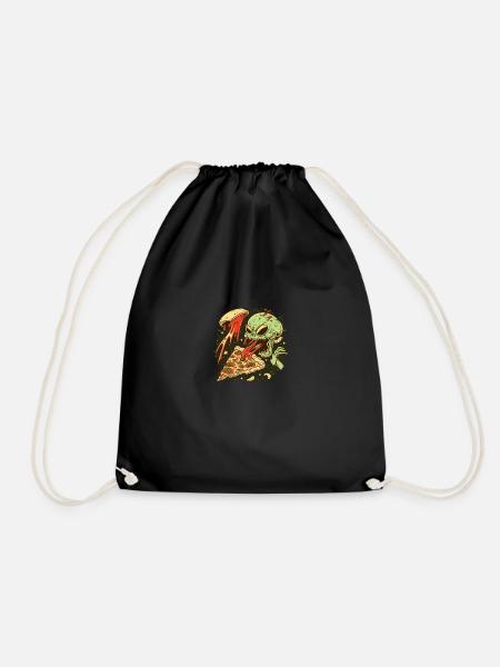 pizzalien - Drawstring Bag - black