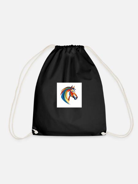 White Horse Art - Turnbeutel - Schwarz