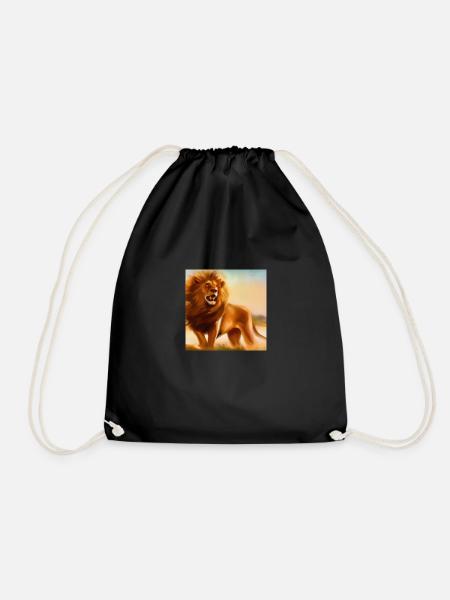 Lion drawings - Drawstring Bag - black