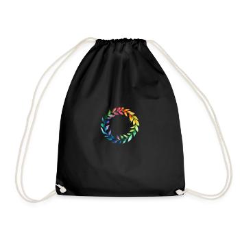 Feuilles arc-en-ciel. Formation d’un cercle dans le style aquarelle - Sac de sport léger - noir - Devant
