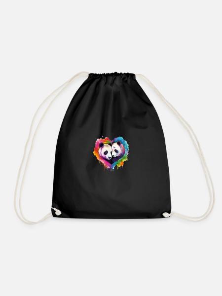 LGBTQIA+ Animal Love, Panda - Turnbeutel - Schwarz