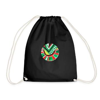 Global Weave: Embracing Kitenge Culture - Drawstring Bag - black - Front