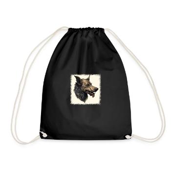 Beagle Love Beagle Dog Gift Joke Present Idea - Drawstring Bag - black - Front