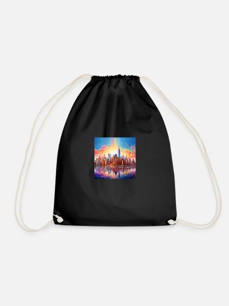 icecrusher New YorkSkyline Cartographic - Drawstring Bag - black