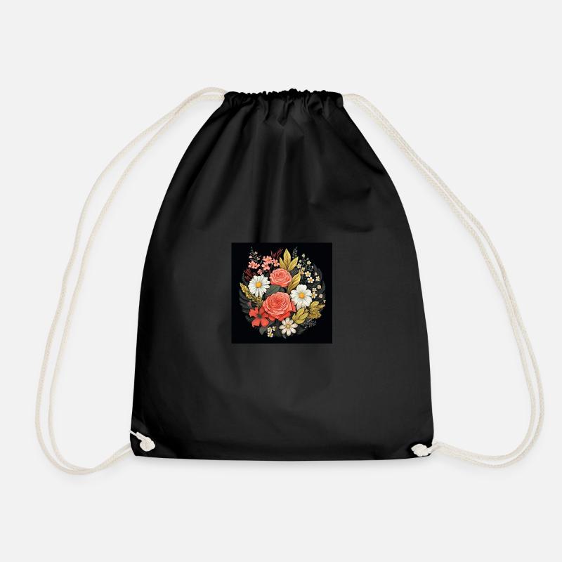Botanical Circle Stylish Design for a TShirt - Turnbeutel - Schwarz