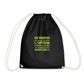 Economie énergie l'option gentillesse indisponible - Sac de sport léger - noir - Devant