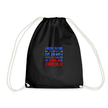 Hier soir je parlais créole avec le Rhum - Sac de sport léger - noir - Devant
