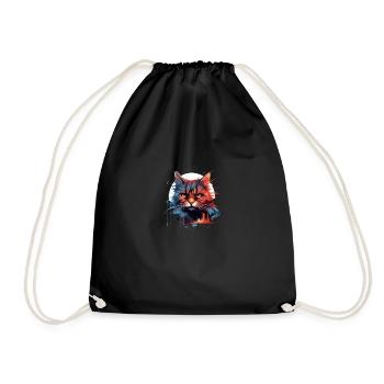 Cat in color - Drawstring Bag - black - Front